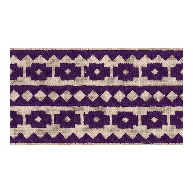 Sample - Schumacher Talitha Tape in Violet on Natural For Sale