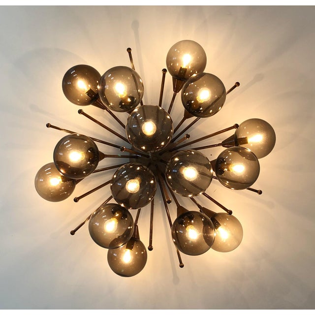 21st Century Mezzo Bronze Smoky Murano Flush Mount by Fabio LTD For Sale - Image 9 of 9