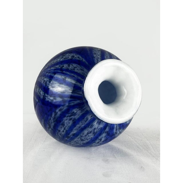 Glass Vintage Cobalt Blue Murano Glass Bowl with Abstract Animal Pattern, 1980s For Sale - Image 7 of 14