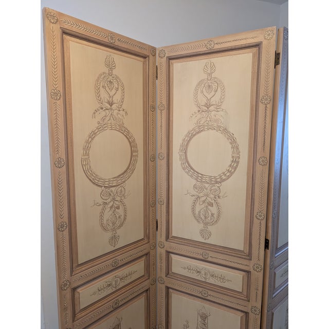 Maitland-Smith Hand Painted Regency Room Divider Screen For Sale - Image 13 of 18