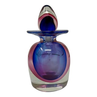 Late 20th Century Flavio Poli Style Italian Murano Sommerso Perfume Bottle For Sale