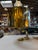 Metal Italian Sculptural Brass Table Lamp With Cylindrical Shade, 1970s For Sale - Image 7 of 8