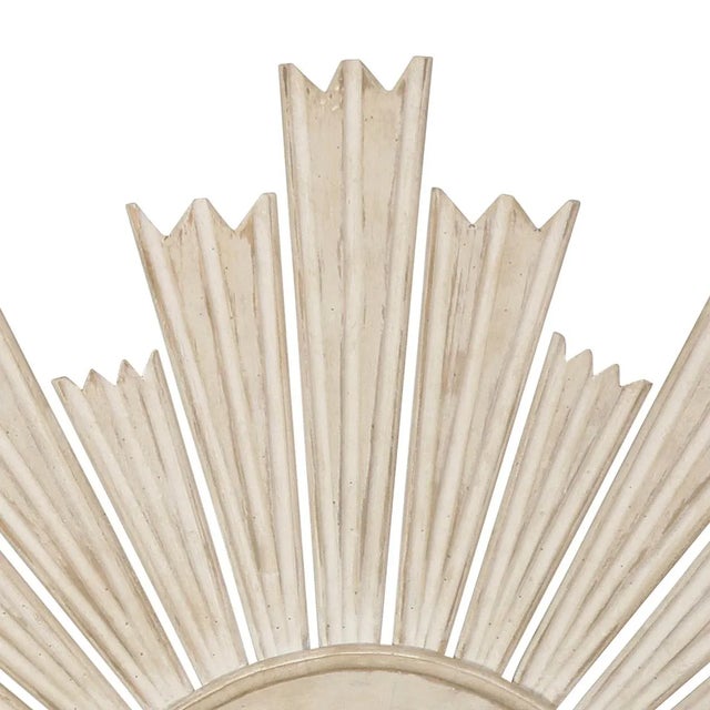 Contemporary White Painted Sunburst Mirror For Sale - Image 3 of 4