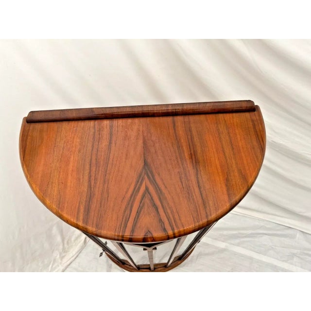 1920s 1920s Art Deco China Cabinet Curio Curved Locking Door Two Glass Shelves Lighted For Sale - Image 5 of 11