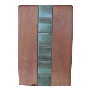 Jane and Gordon Martz for Marshall Studios 1960s Walnut and Tile Bookend For Sale
