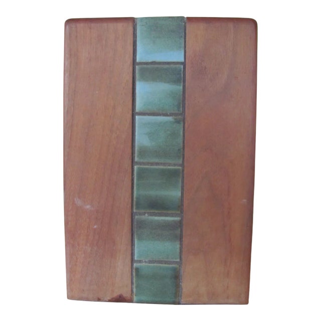 Jane and Gordon Martz for Marshall Studios 1960s Walnut and Tile Bookend For Sale