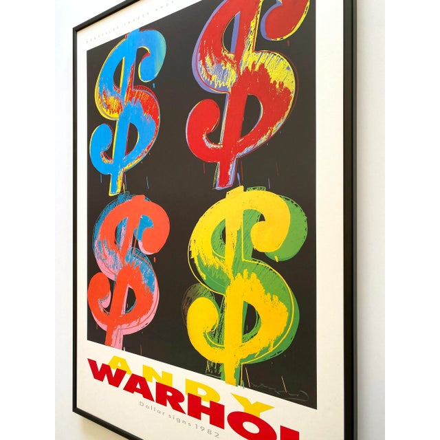 Andy Warhol Estate Vintage 1989 First Edition Lithograph Print Large Framed Pop Art Poster " Dollar Signs ( $4 ) " 1982 For Sale - Image 11 of 12