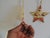 Vintage Country Style Enameled Christmas Tree Ornaments - Set of 2 Colors in red and natural with brass details. Tree and...