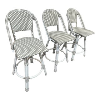 Serena & Lily Riviera Swivel Counter Stools, Set of Three For Sale