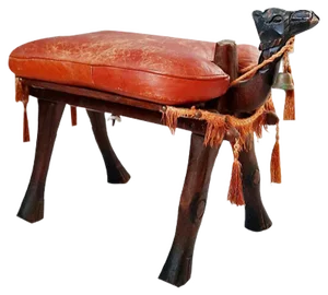Camel Saddle Stool or Footstool, 1950s