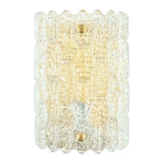 1960s Mid-Century Modern Scandinavian Glass & Brass Wall Light/Sconce by Carl Fagerlund for Orrefors For Sale