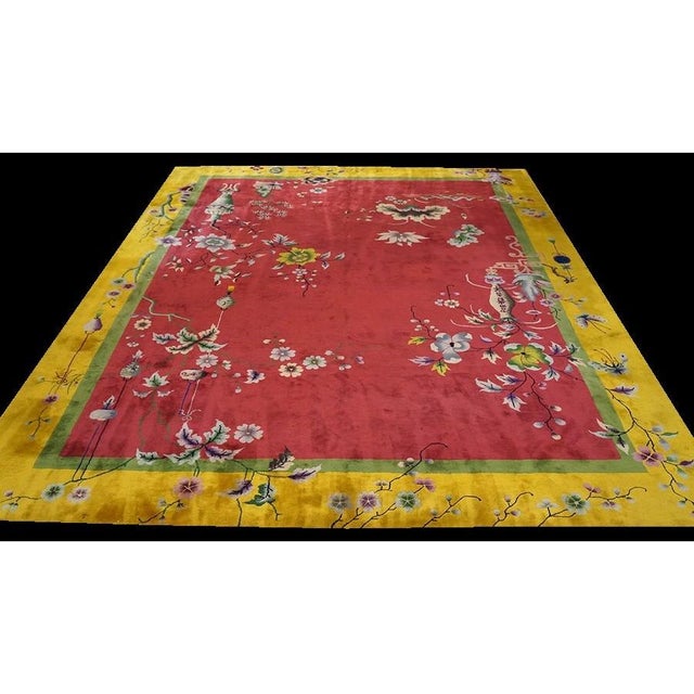 Antique Chinese - Art Deco 1920s Rug, Country of Origin: China, Circa Date: 1920s. This exceptional example of the art...