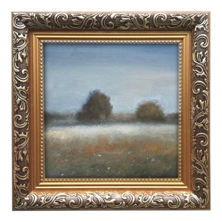 Framed Landscape Original Painting Art Summer Antique Style by Valeriya Serova For Sale
