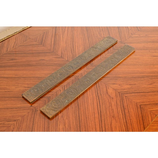 Art Deco Tiffany Studios New York Zodiac Bronze Doré Blotter Ends For Sale - Image 3 of 12