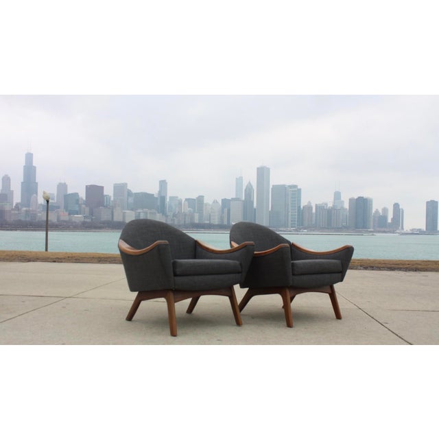 Pair of Mid Century Adrian Pearsall Lounge Chairs Model 1806-C for Craft Associates Upholstery is new, done for listing....