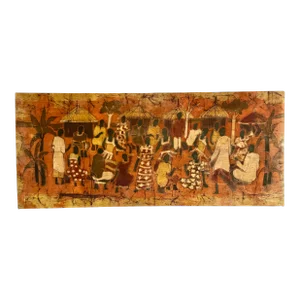 1970's Haitian Mixed Media on Fabric