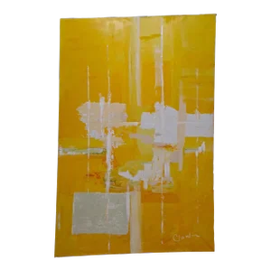 Mid Century Abstract Painting by Chamlin Oil Paint on Canvas