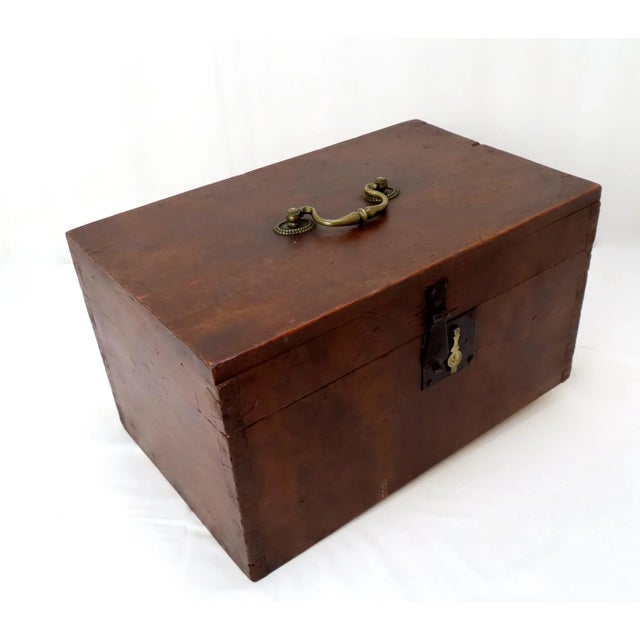 Wood Mid 19th Century Antique Faux Burl Mahogany Grain Painted Document Box For Sale - Image 7 of 13