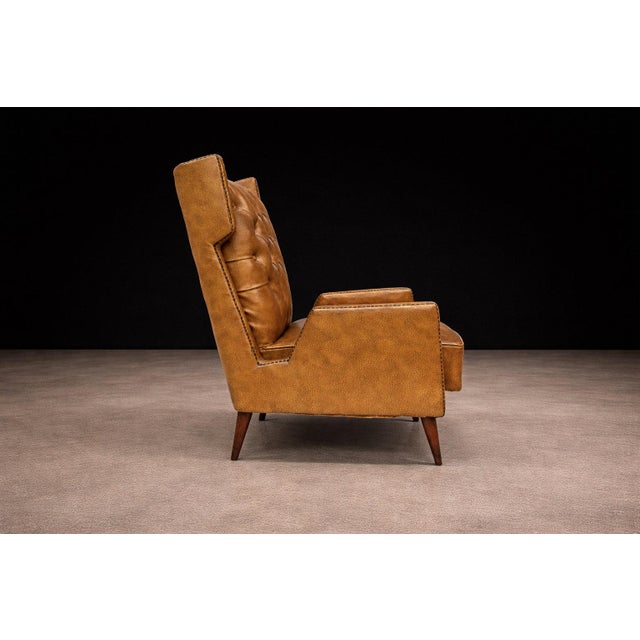 Wood Armchair in Hardwood & Faux Leather, Giuseppe Scapinelli, 1950s - Lot 313A For Sale - Image 7 of 15
