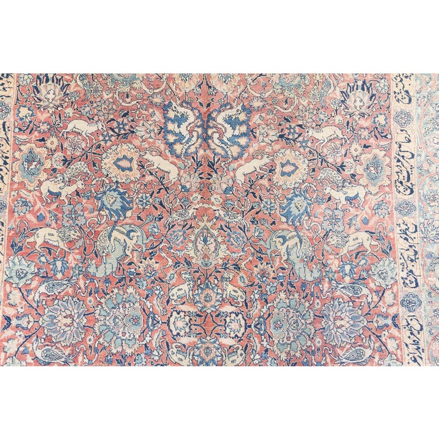 Fine 1920s Persian Tabriz Animal, Botanic Handwoven Wool Carpet For Sale - Image 4 of 9