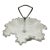 1950’s Fenton Milk Glass Bon Bon Dish With Silver Crest Rim and Metal Handle For Sale