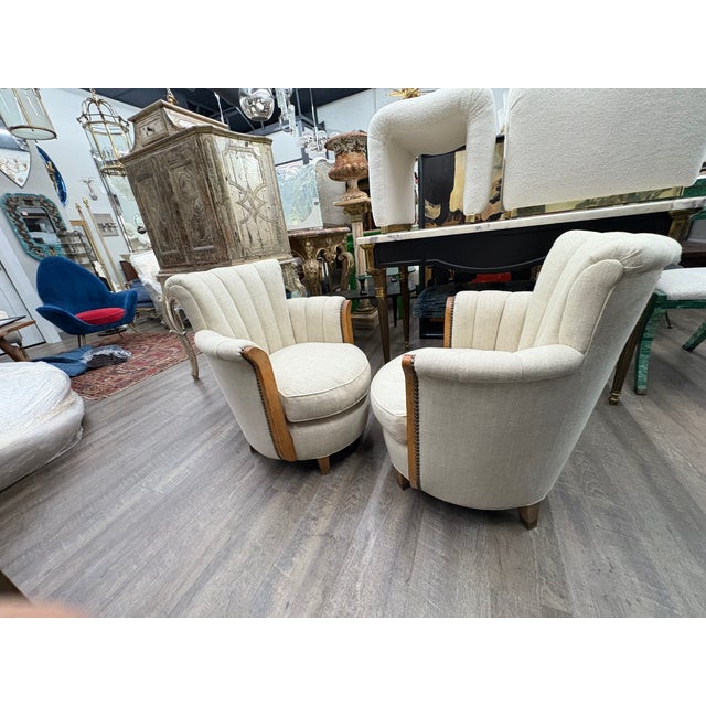1930s Pair of French Art Deco Bergeres For Sale - Image 12 of 14