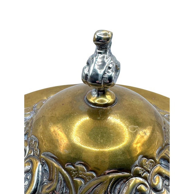 1920s Antique Silver-Plated Footed Biscuit Barrel For Sale - Image 5 of 12