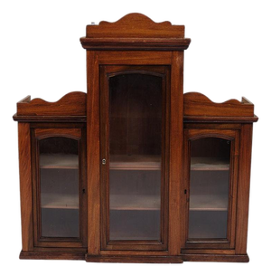 Wall-Hung Display Cabinet in Hand Polished Mahogany, 1890s