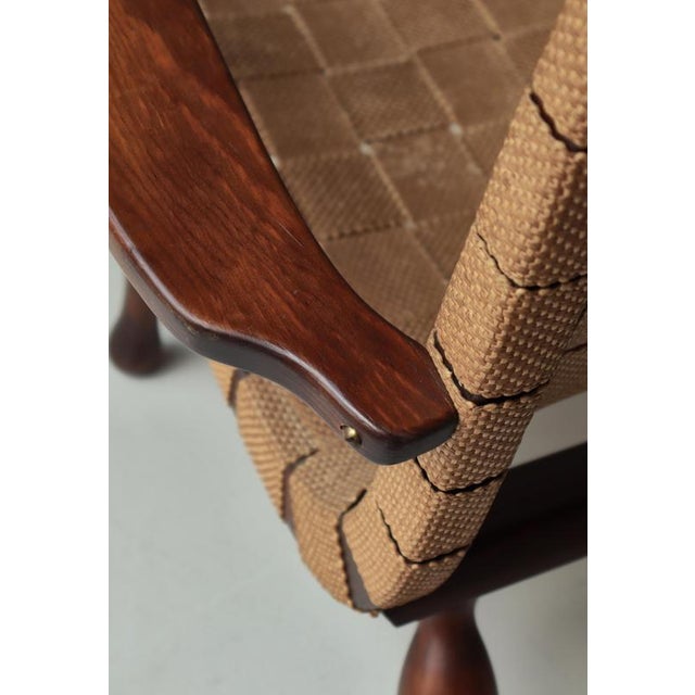 Wood Set of Lounge Chairs in Pinewood and Saddle Girth, 1940s For Sale - Image 7 of 16