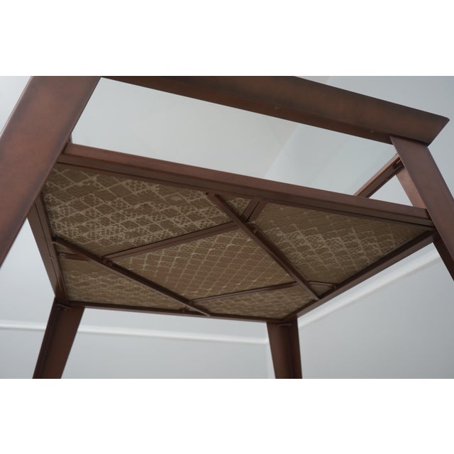 Square Glass Top Mid Century Modern 2 Tier Tile Coffee Table For Sale - Image 12 of 12