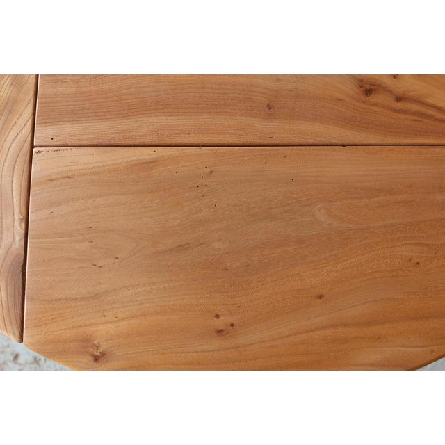 Large French Round Elm Dining Table from Charlotte Perriand For Sale - Image 12 of 13