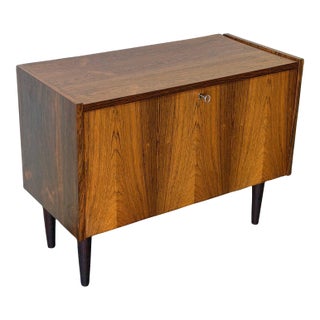 Vintage Danish Rosewood Cabinet by Ps System - Mid Century Modern Drop-Front Storage Bar 1960s For Sale