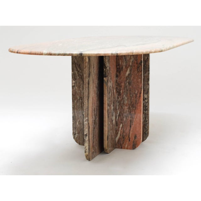 Modern 1979 Brazilian Pink Marble Dining Table Attributed to Georges Mathias For Sale - Image 3 of 10