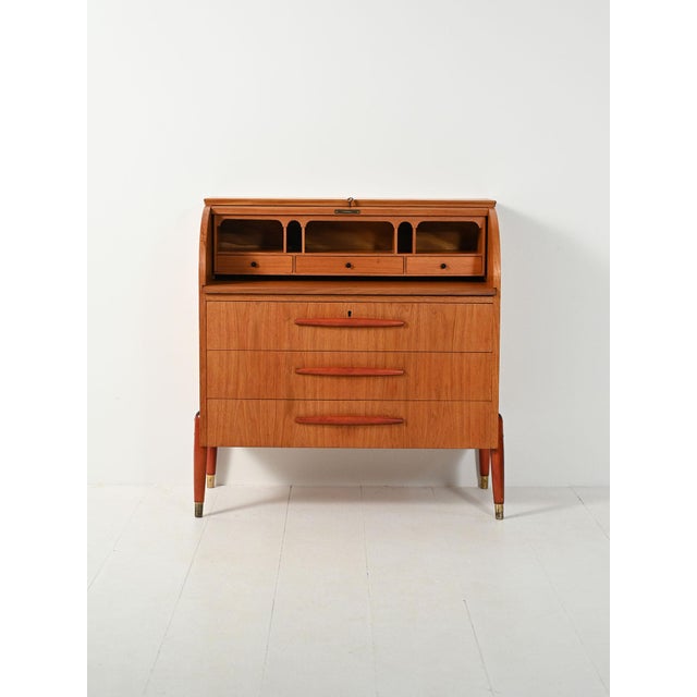 Roll-Top Secretary from Bröderna Gustafssons, 1950s For Sale - Image 12 of 12