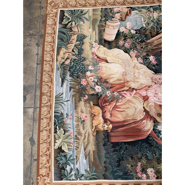 Textile Vintage European Figural Tapestry - Circa 1990s For Sale - Image 7 of 8