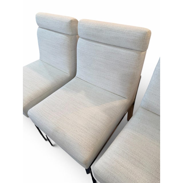 White Bernhardt Chrome & White Bouclé Dining Chairs - Set of 4 (2023) For Sale - Image 8 of 9