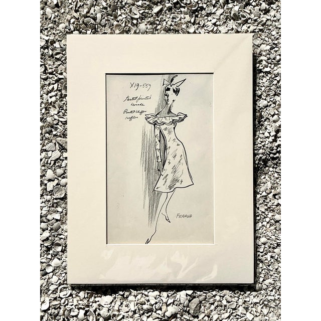 Vintage Boho 70s Original Louis Feraud Sketch For Sale In West Palm - Image 6 of 8