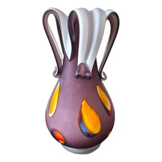 Murano Purple Art Vase from Made Murano Glass, 1980s For Sale