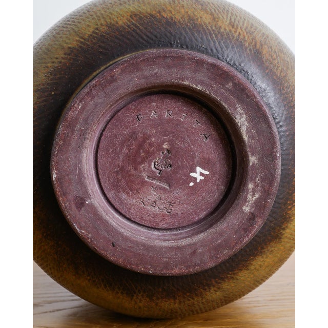 Mid-Century Modern Swedish Brown Green Stoneware Farsta Vase Urn by Wilhelm Kåge for Gustavsberg, Sweden, 1940s For Sale - Image 6 of 7