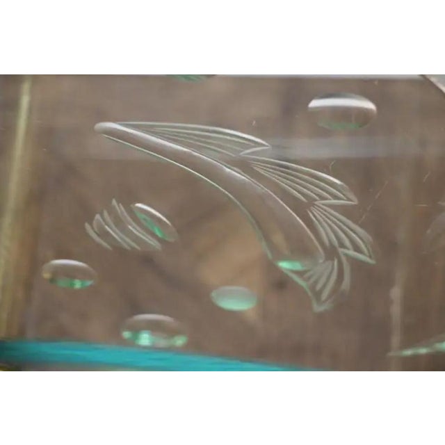 Mid-Century Engraved Clear Glass Coffee Table, 1950s For Sale - Image 11 of 18