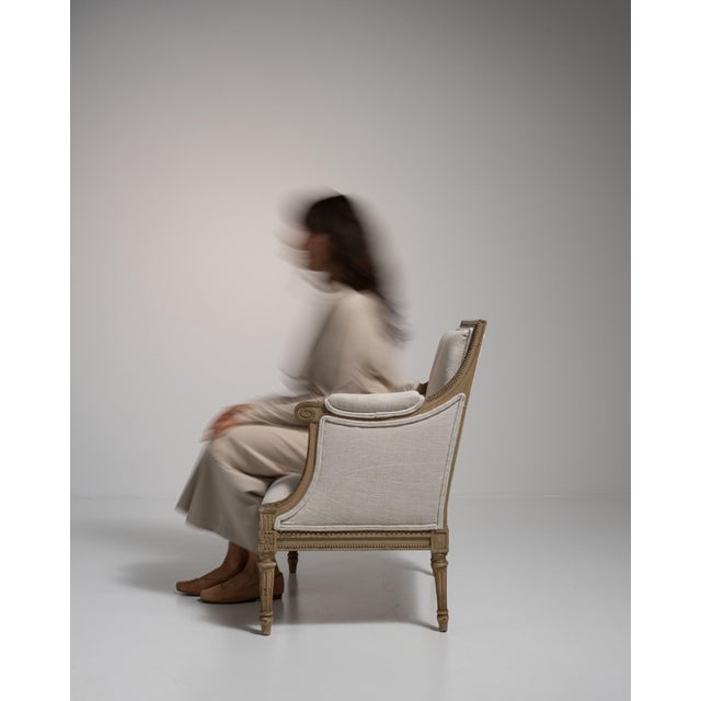 19th Century Louis XVI Cream Wood Bergere Chairs For Sale - Image 11 of 13