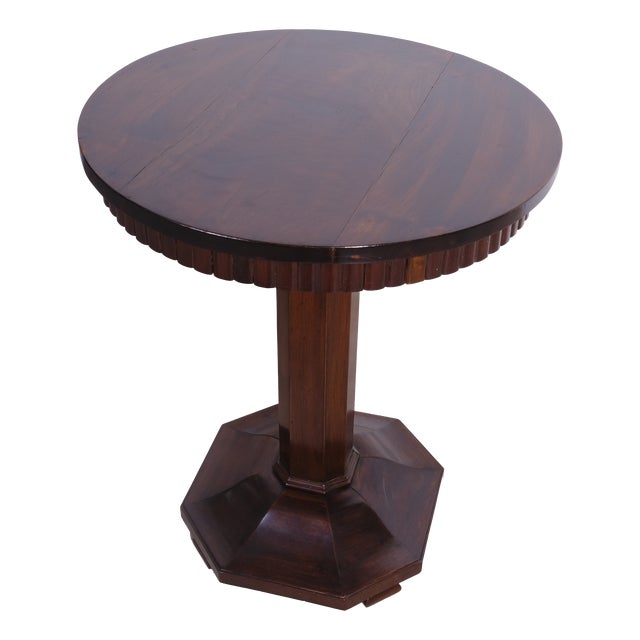 Art Deco Wooden Column Table, 1930s For Sale