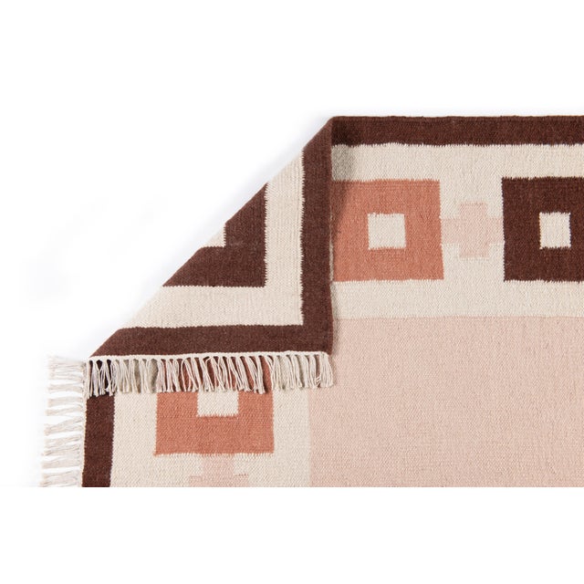 Not Yet Made - Made To Order Part & Parcel Goods Wool Chain Rug 5' x 8', Bisque, Topaz, Chocolate and Eggshell For Sale - Image 5 of 6