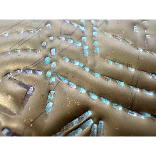 Vintage Brass Turkish Coffee Serving Tray With Carry Handle For Sale - Image 4 of 11