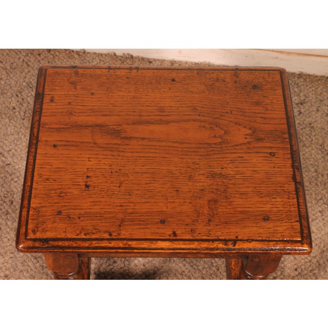 Tan English Oak Stool, 19th Century For Sale - Image 8 of 10