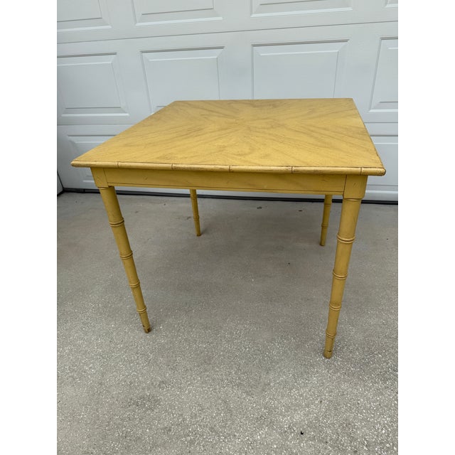 1970s 1970s Vintage Faux Bamboo Game Table and 4 Chairs, C1970s, Set of 5 For Sale - Image 5 of 12