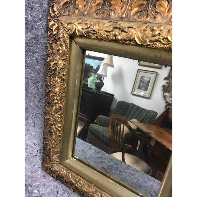 Art Nouveau Leaf Carved Framed Mirror For Sale - Image 3 of 4