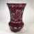 Victorian Vintage Bohemian Ruby to Clear Cut Glass Vase For Sale - Image 3 of 10