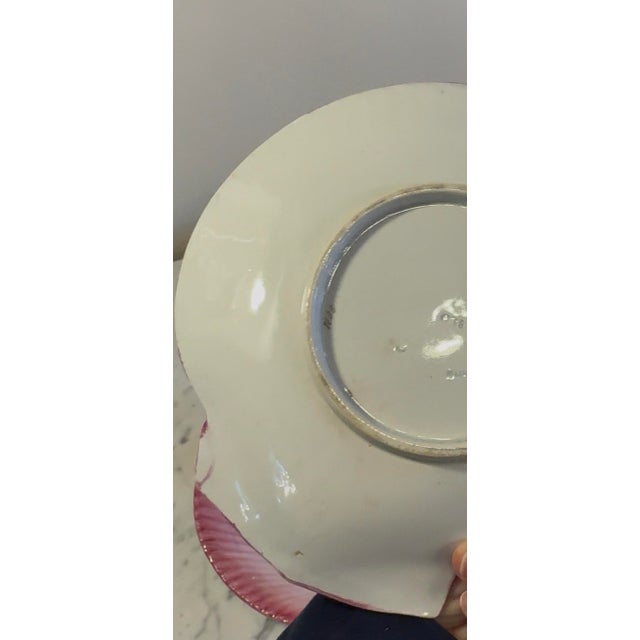 Antique 1891 Wedgwood Majolica Pink Nautilus Shell Dessert Plate For Sale - Image 12 of 12