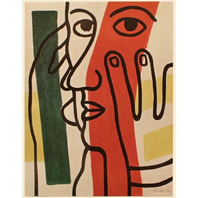 Fernand Léger 1948 After Fernand Léger "Portrait of Paul Eluard", First Edition Period Offset Lithograph For Sale - Image 4 of 5